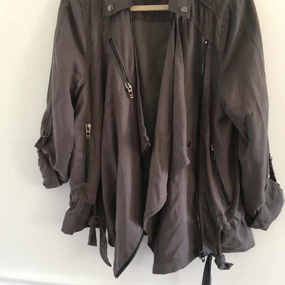 Blank NYC Gray Drape Moto Tie Jacket - Picture 3 of 6